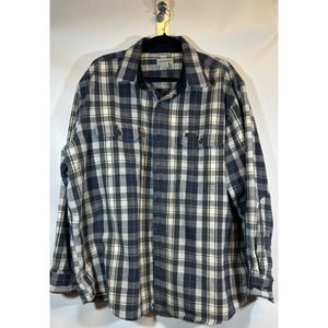 Carhartt Heavy Flannel Shirt Jacket Men's 2XL Blue Original Fit Plaid Shacket